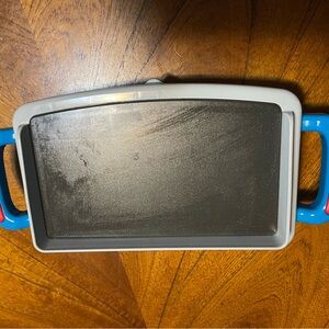 Gray Griddle with Blue Handles